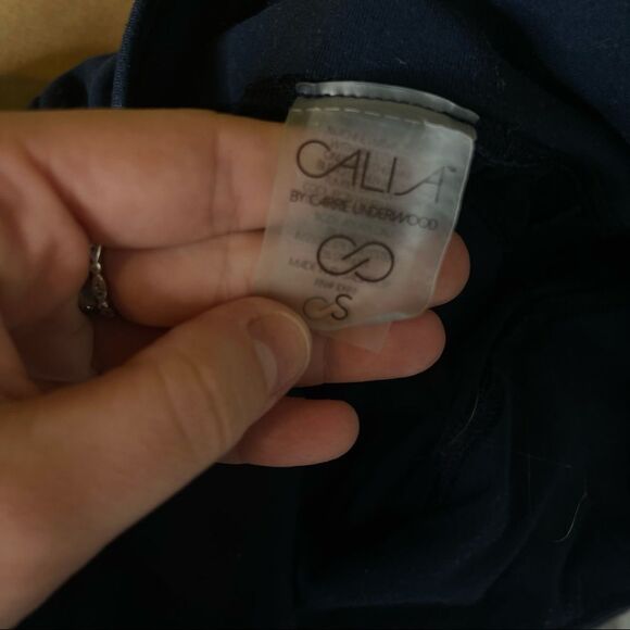 Calia by Carrie Underwood Women’s Navy Cropped Leggings Ruched Size Small - Picture 5 of 5